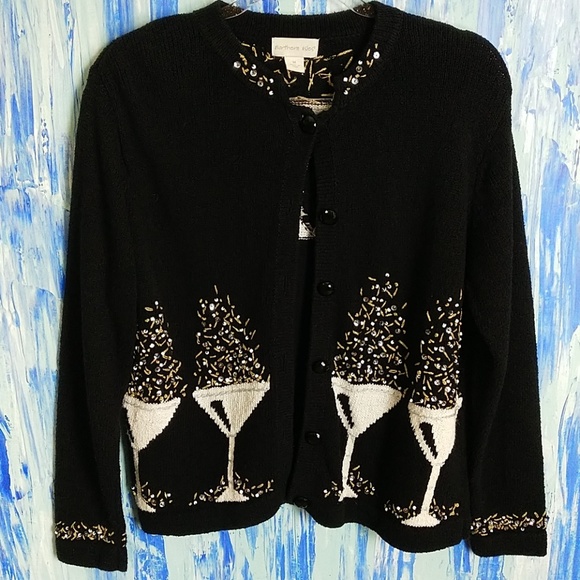 Northern Isles Sweaters - Northern Isles Martini Party Sweater EUC Sz M